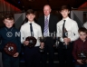 North Antrim County Delegate Sean McKendry with Loughgiel juvenile players who received awards at the North Antrim dinner. L,R, Rory McCormick (U14 Airbourne), Cathal Hargan (U16 League), Michael McGarry (U16 Championship), Daniel O’Mullan (U10 Indoor)